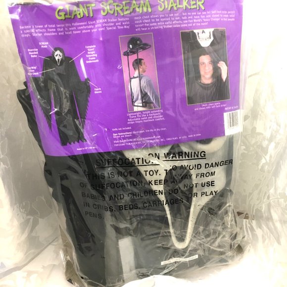 Scream Stalker Ghost Face Scream Giant  Costume NWT NOS Vintage Collectible - Picture 11 of 15